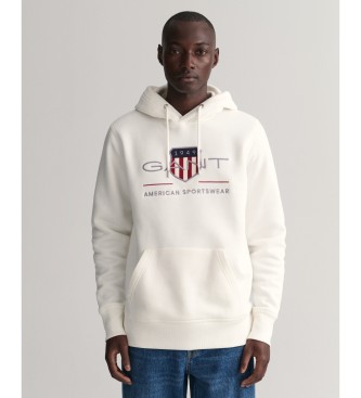 Gant Archive Shield hoodie gebroken wit