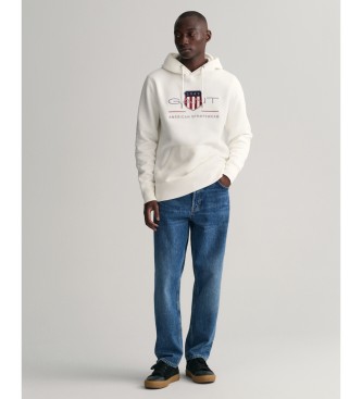 Gant Archive Shield hoodie gebroken wit