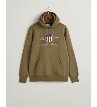 Gant Archive Shield sweat  capuche vert