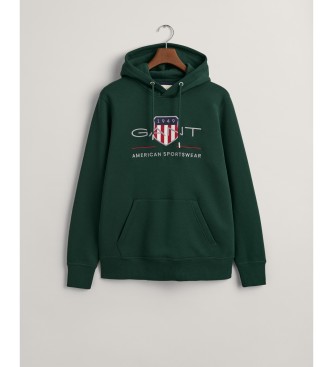 Gant Archief Shield hoodie groen