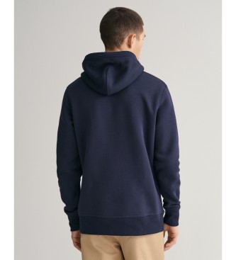 Gant Felpa con cappuccio con scudo d'archivio blu scuro