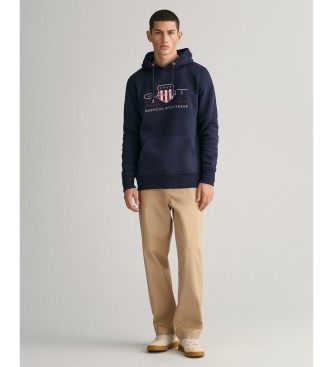 Gant Felpa con cappuccio con scudo d'archivio blu scuro