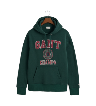 Gant Bluza z kapturem Champs Graphic zielona