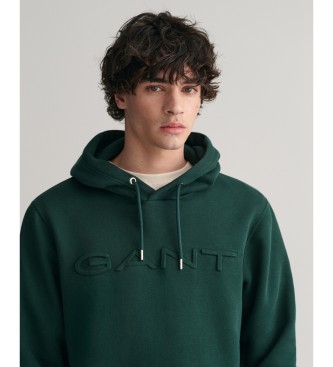 Gant Sweater met capuchon in relif groen