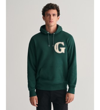 Gant Felpa con cappuccio grafica G verde