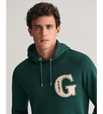 Gant Felpa con cappuccio grafica G verde