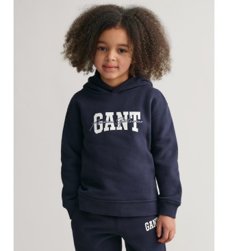 Gant Sweatshirt com capuz Gant Arch Script azul-marinho