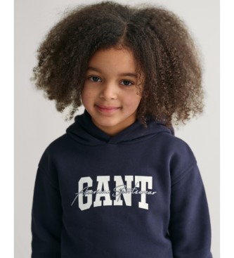 Gant Gant Arch Script Hooded Sweatshirt navy