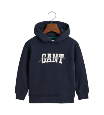 Gant Gant Arch Script Hooded Sweatshirt navy