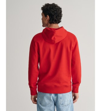 Gant Bluza z kapturem z grafiką w kolorze czerwonym