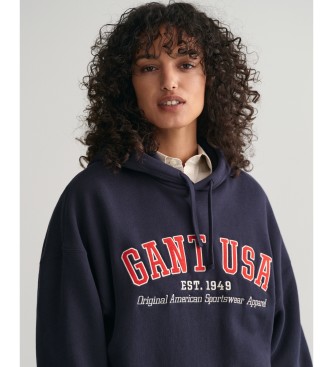 Gant Usa navy sweatshirt med huva