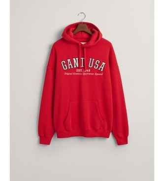 Gant Bluza z kapturem GANT USA czerwona