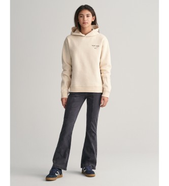 Gant Sudadera con capucha Script Graphic Teens beige