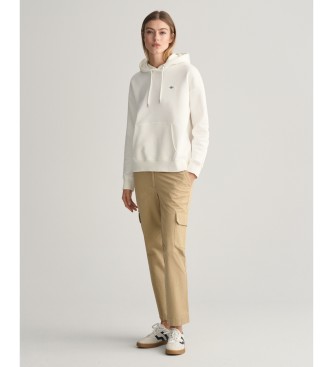 Gant Sudadera con capucha Shield blanco