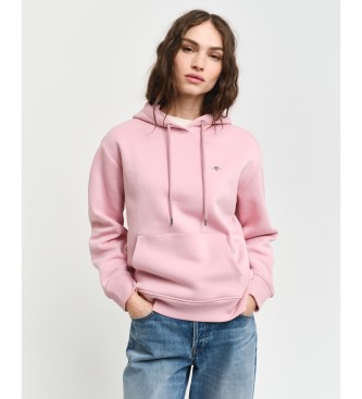 Gant Felpa con cappuccio scudo rosa