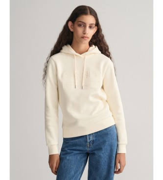 Gant Sweat  capuche Tonal Archive Shield blanc