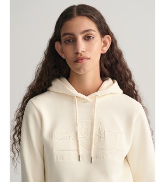 Gant Tonal Archive Shield hoodie white