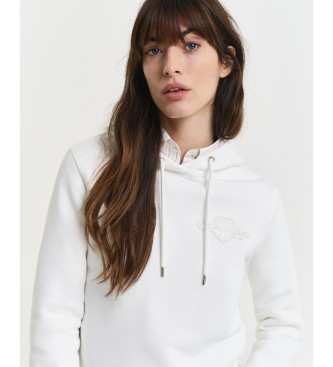 Gant Sweat à capuche Tonal Shield blanc