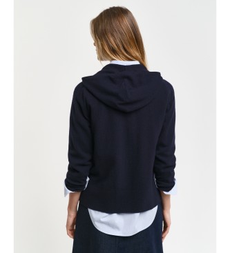 Gant Sheep's Wool Very Fine Zip Hoodie Marin