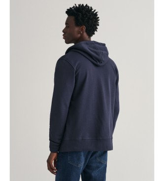 Gant Hoodie with navy Shield zip hoodie