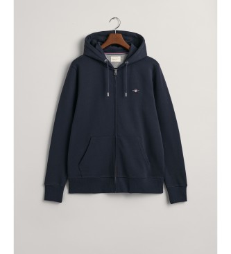 Gant Hoodie with navy Shield zip hoodie