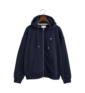 Gant Mikina s kapuco z mornarico Shield zip hoodie