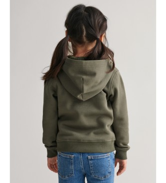 Gant Sudadera Con Capucha Y Cremallera Shield verde