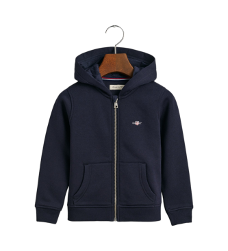 Gant Navy Shield Hooded Zip Hoody