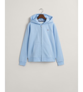 Gant Shield hooded zip hoodie blue
