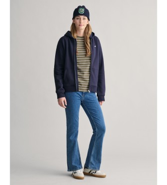 Gant Shield Teens marine zip-up hoodie met capuchon