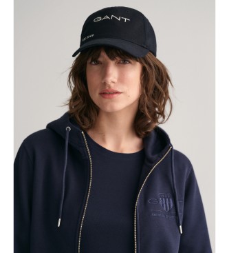 Gant Tonal Shield navy hooded zip hoodie
