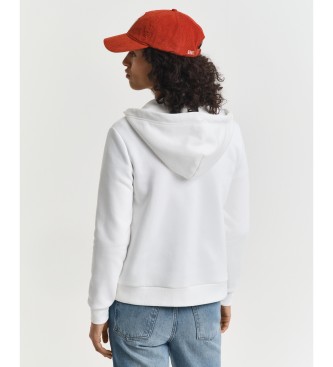 Gant Sweat à capuche zippé Tonal Shield blanc cassé