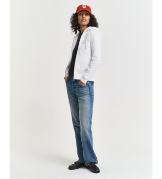 Gant Sweat à capuche zippé Tonal Shield blanc cassé