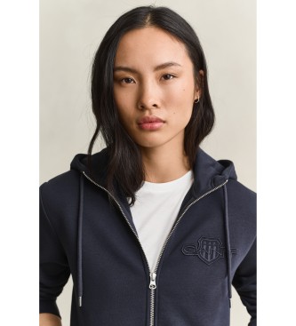 Gant Sweat à capuche zippé Tonal Shield marine