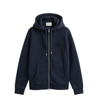Gant Sweat à capuche zippé Tonal Shield marine