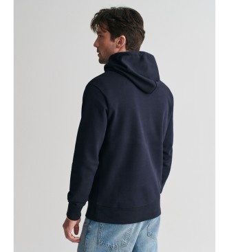 Gant Sweatshirt med huva i liten marinbl design