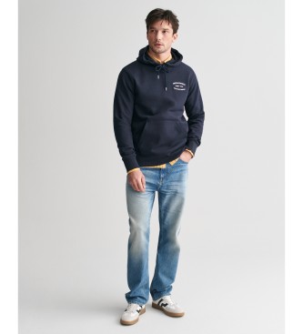 Gant Sweatshirt med htte i lille navy-design