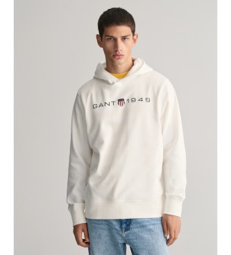 Gant Sudadera con capucha y estampado Graphic blanco