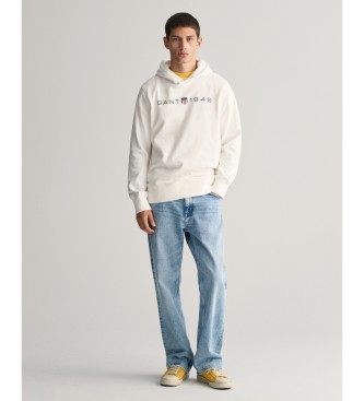 Gant Graphic print hooded sweatshirt white