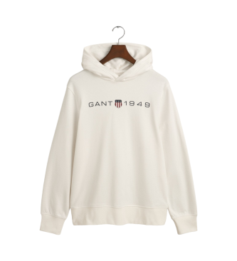 Gant Graphic print hooded sweatshirt white