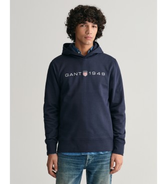 Gant Hooded sweatshirt with Graphic navy print