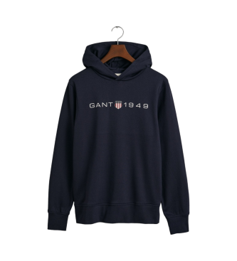 Gant Kapuzensweatshirt mit grafischem marineblauem Aufdruck