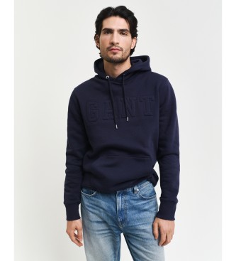 Gant Sweatshirt met capuchon en marineprint