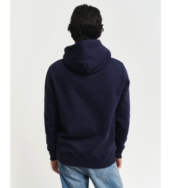 Gant Sweatshirt met capuchon en marineprint