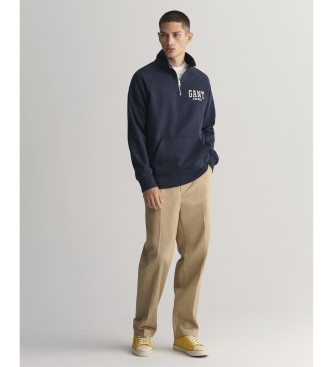 Gant Graphic half zip sweatshirt marine
