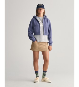 Gant Kort sweatshirt med htte og lynls Script Graphic navy