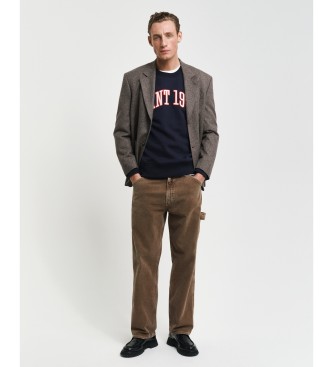 Gant Sweatshirt med rund hals og colour blocking p navyfarvede rmer