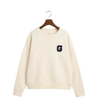 Gant Sweatshirt med rund hals och vit G-logotyp