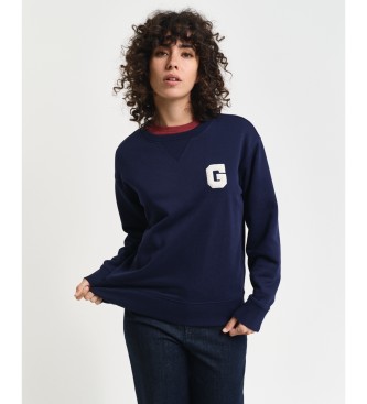 Gant Bluza z okrągłym dekoltem i naszywką Navy G