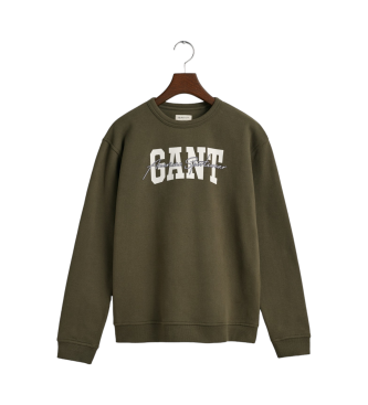 Gant Sudadera de cuello redondo Arch Script Teens verde